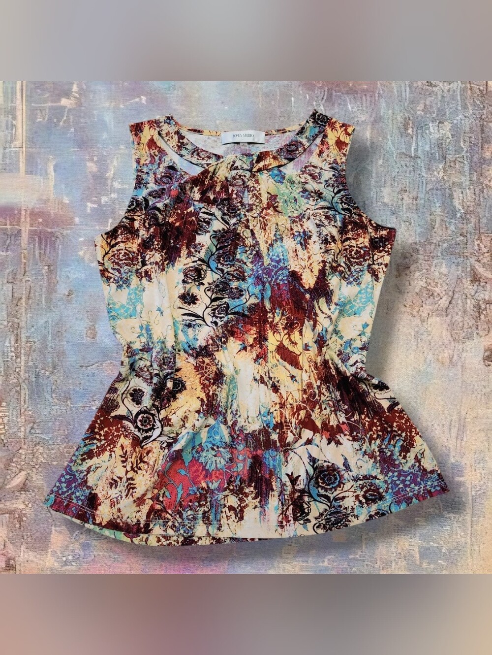Jones Studio Multicolor Floral Abstract Tank